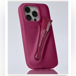 Rhode iPhone 14 Fall Lip Case & Peptide Lip Tint Bundle Raspberry Jelly